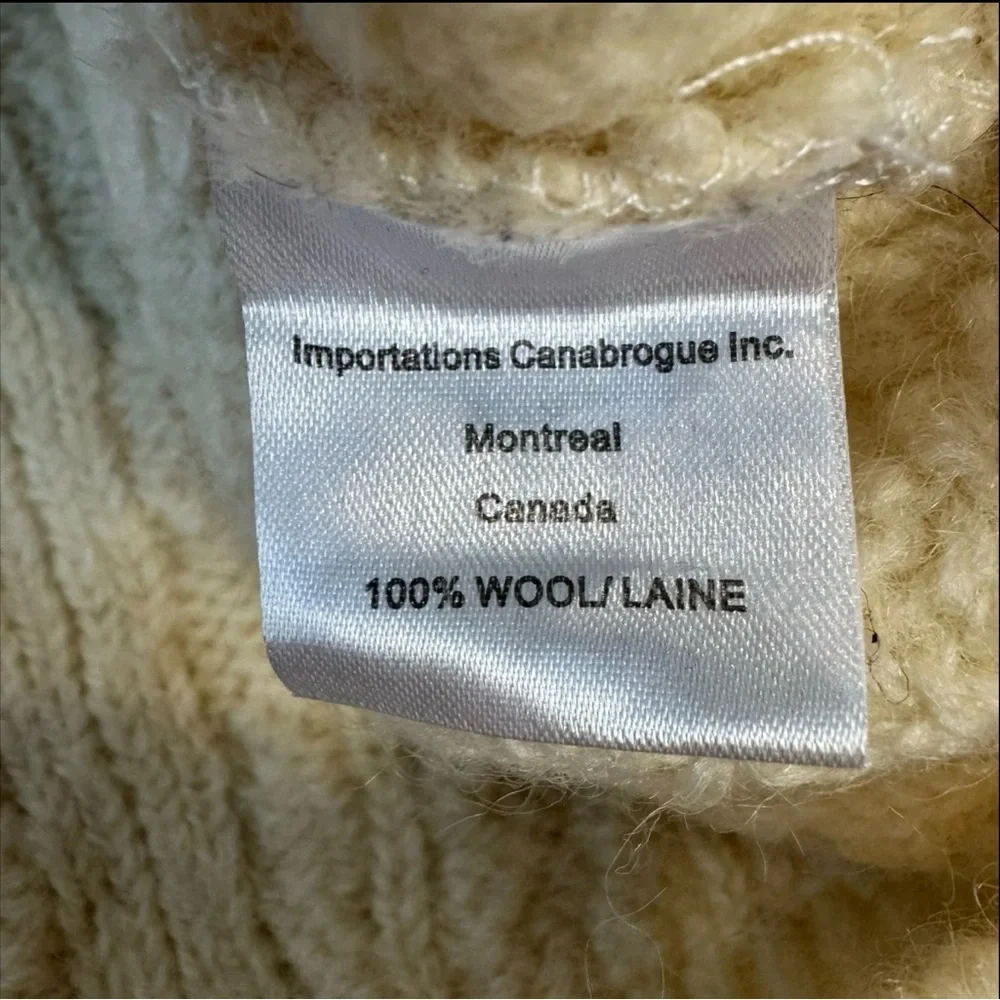 Rue Saint Patrick 100% Wool Ivory Cable Knit Mens Sweater Size XXL Ireland - Picture 4 of 5